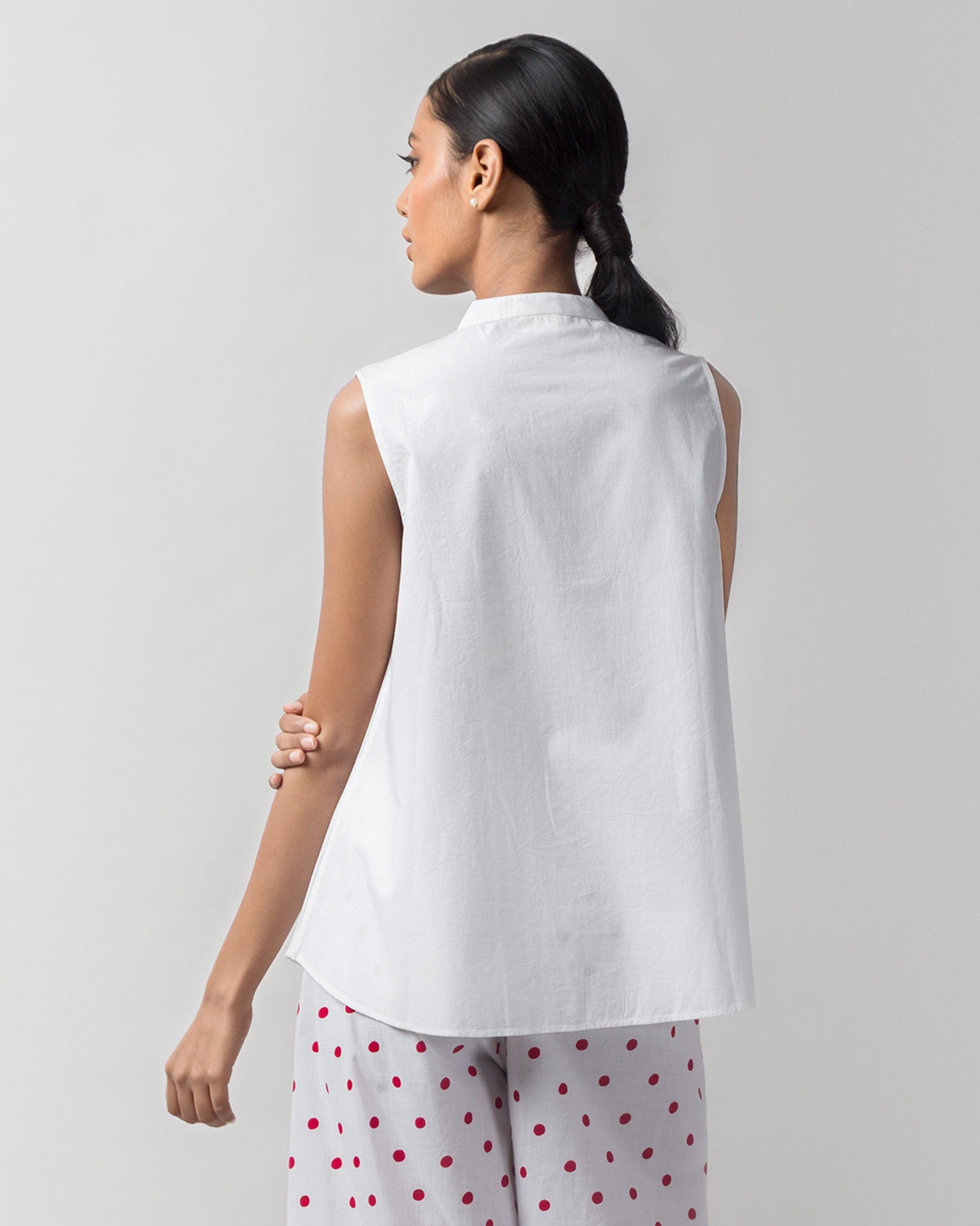 Dotty Casual Friday Top - White