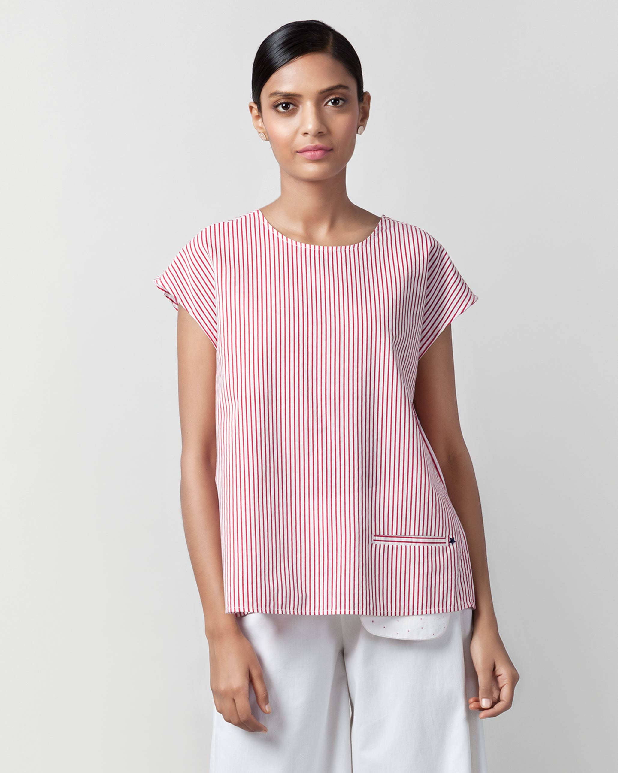 Girls Night Out Stripe Top - Red