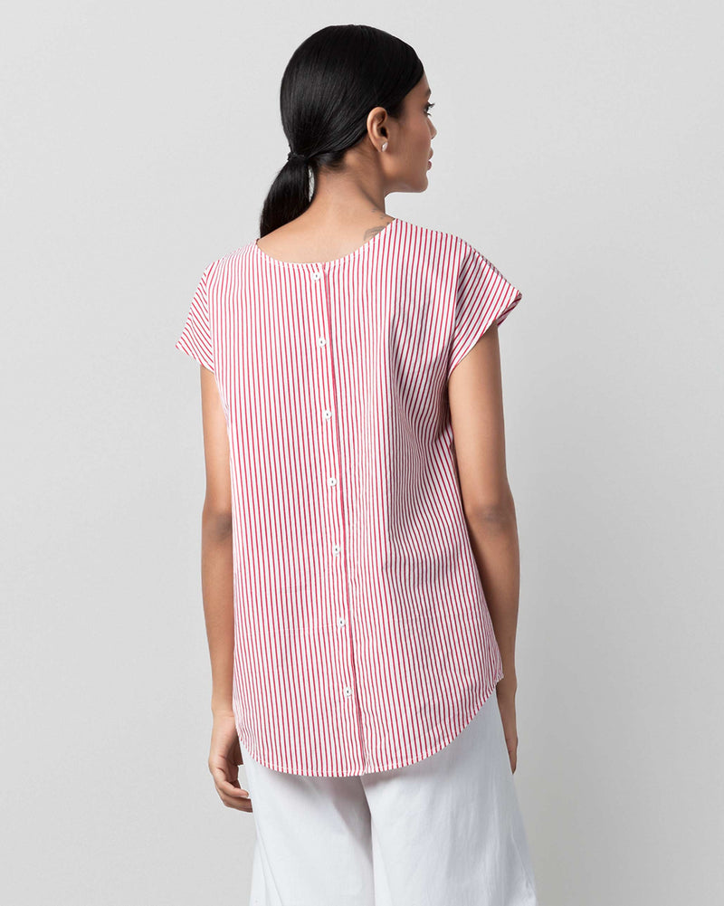 Girls Night Out Stripe Top - Red