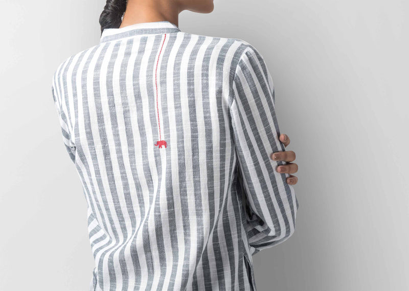 Classic Mid-length Stripe Kurta