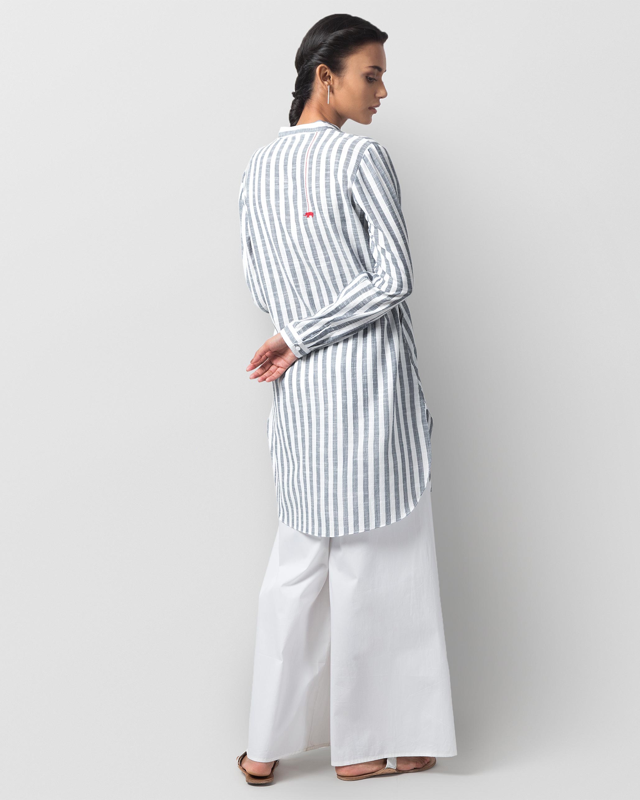 Classic Mid-length Stripe Kurta