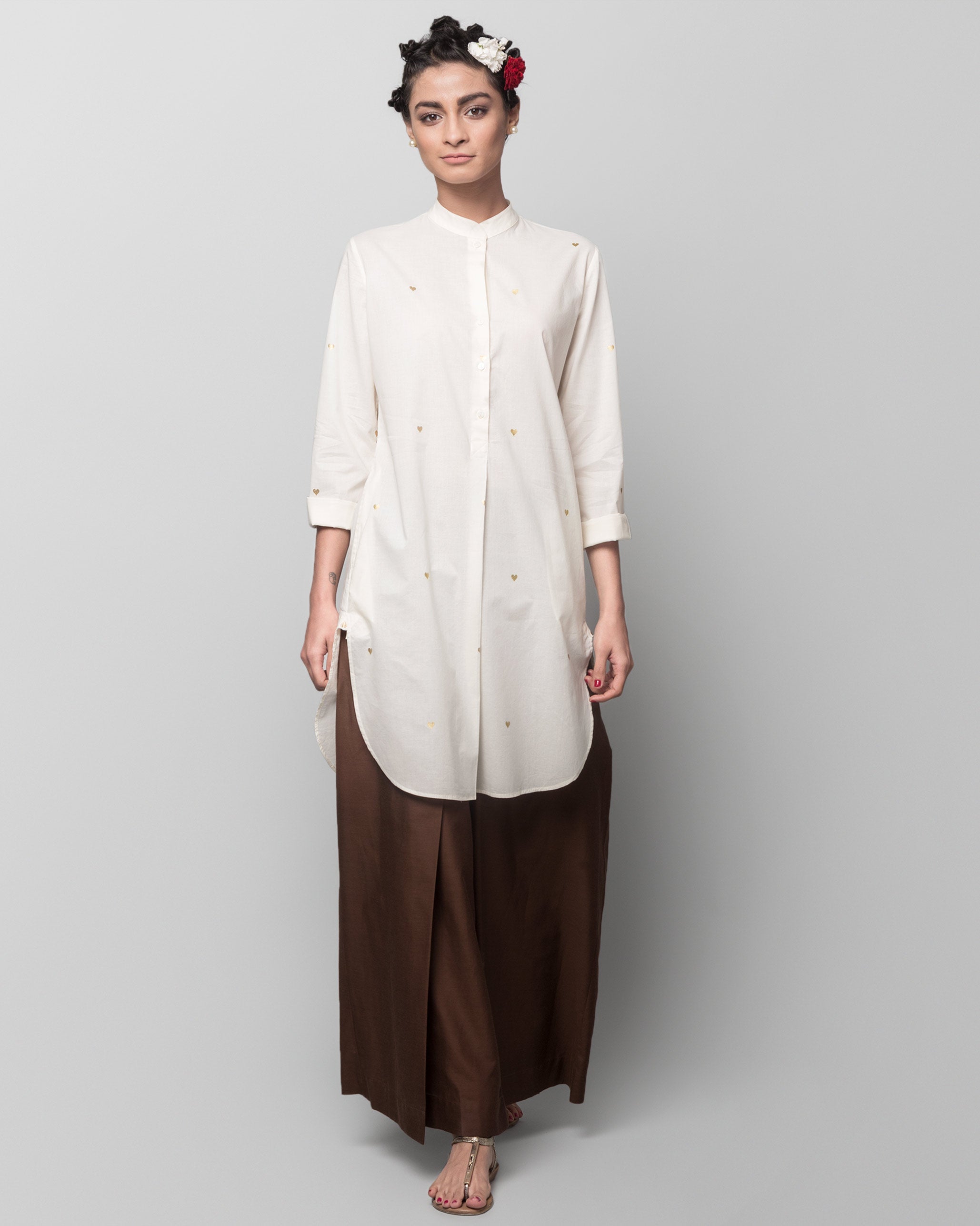 Classic Mid-length Kurta - Ivory