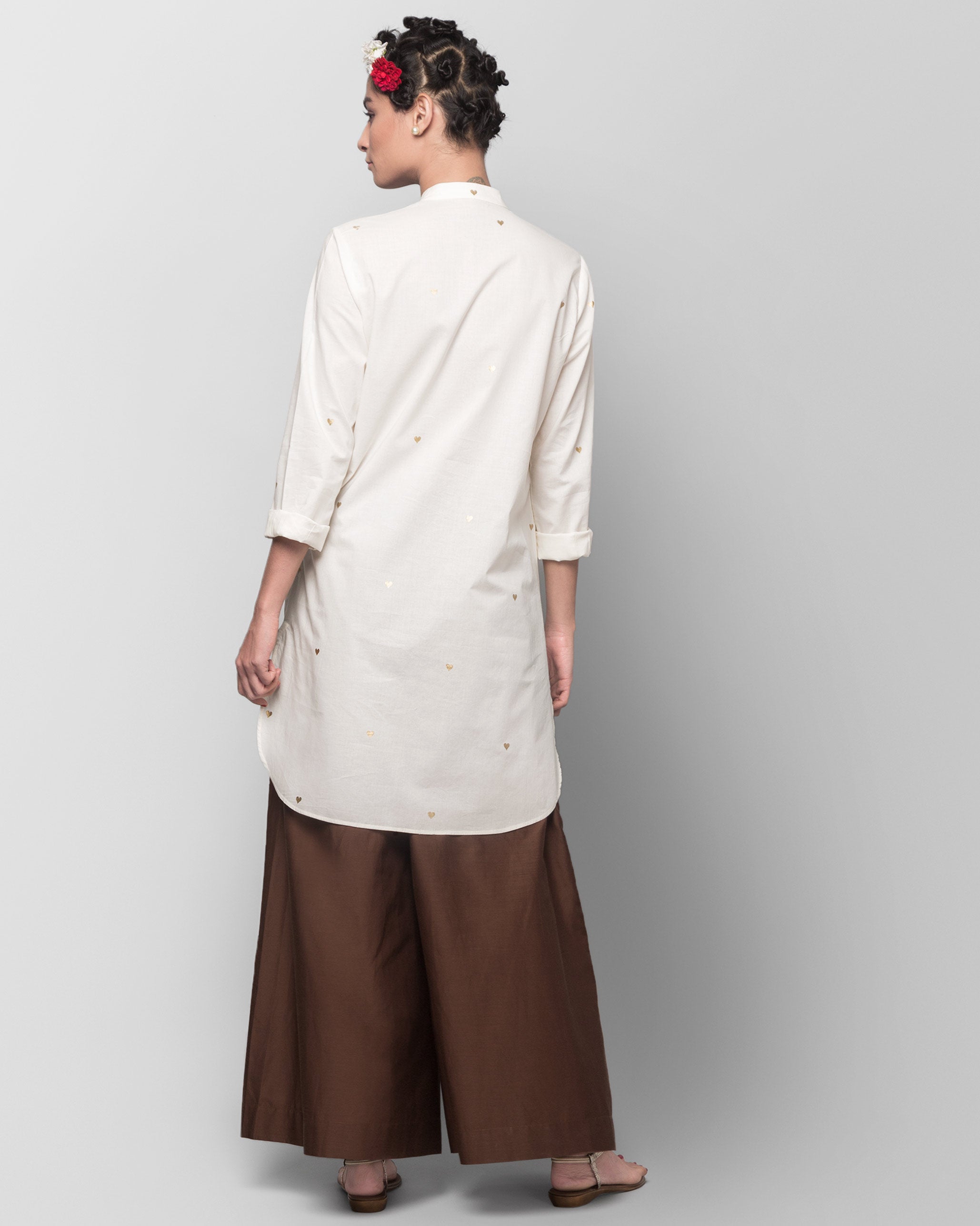 Classic Mid-length Kurta - Ivory