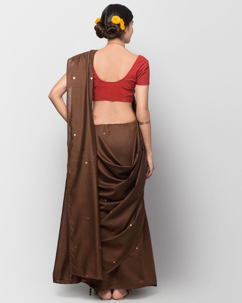 I Heart U Sari - Brown