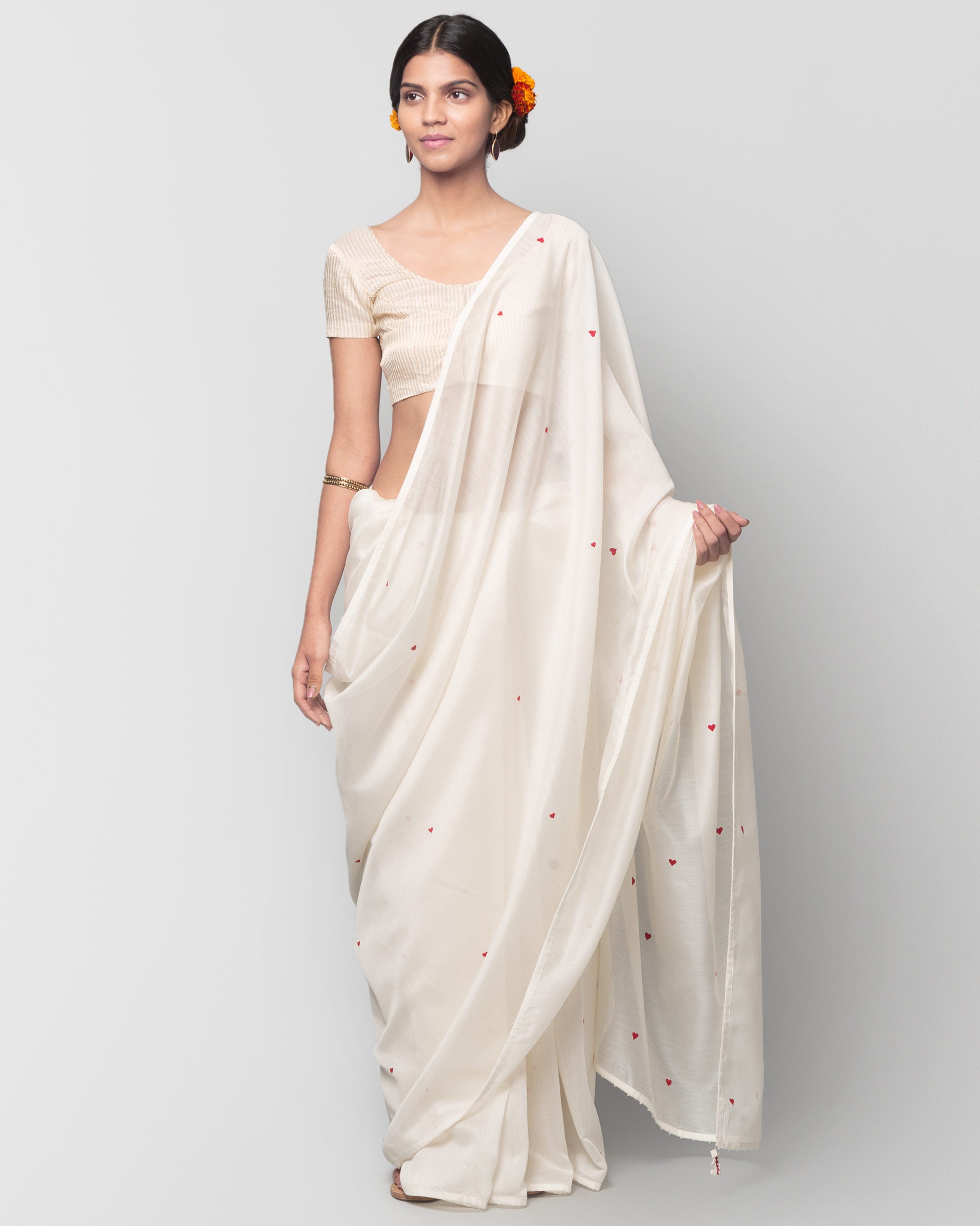I Heart U Sari - Ivory