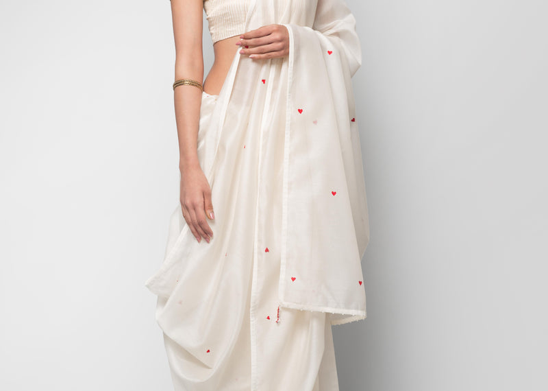 I Heart U Sari - Ivory