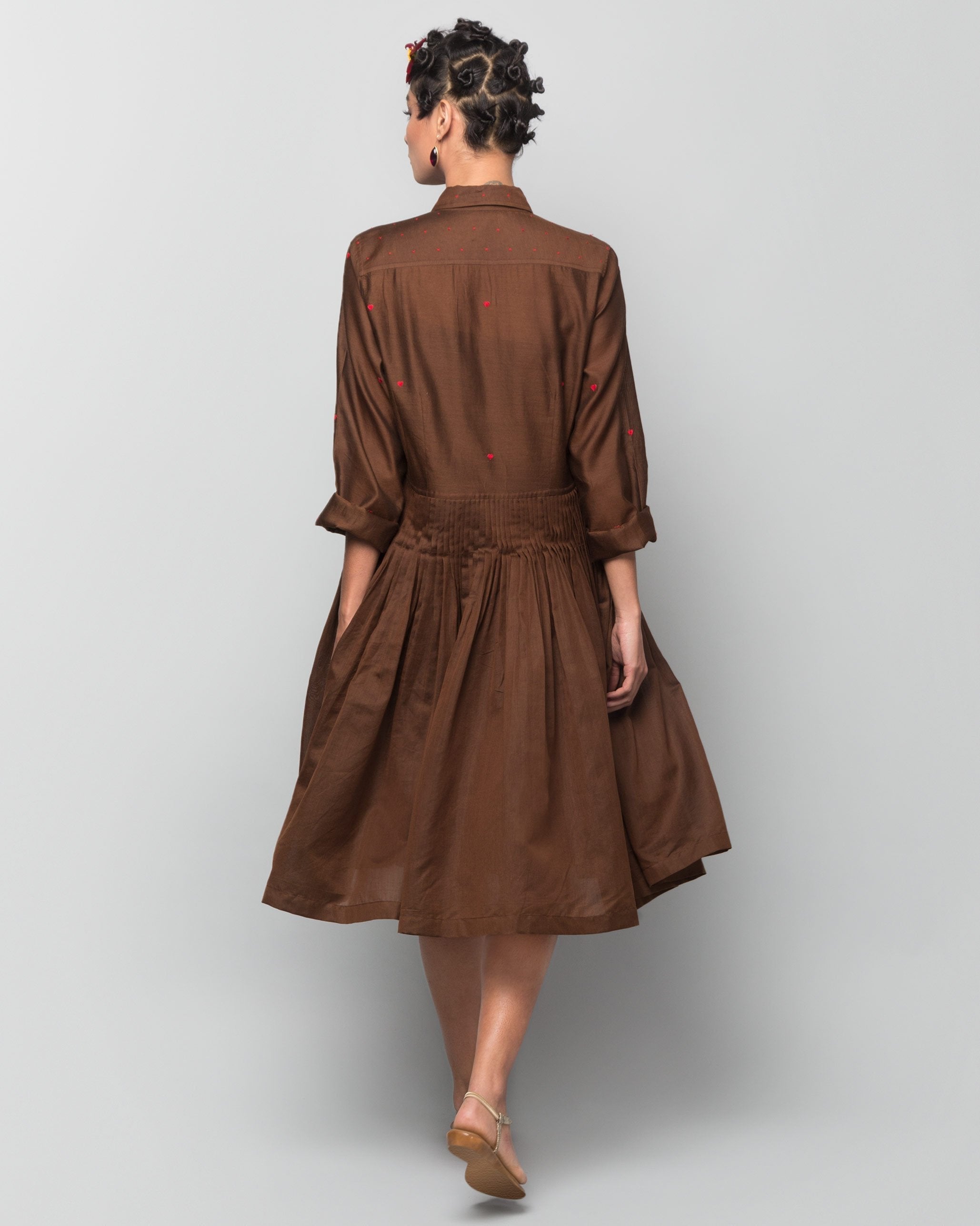 Luna Heart Dress - Brown