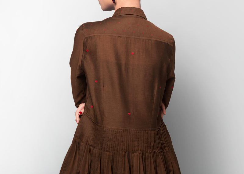 Luna Heart Dress - Brown