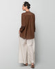 Mandarin Collar Heart Top - Brown