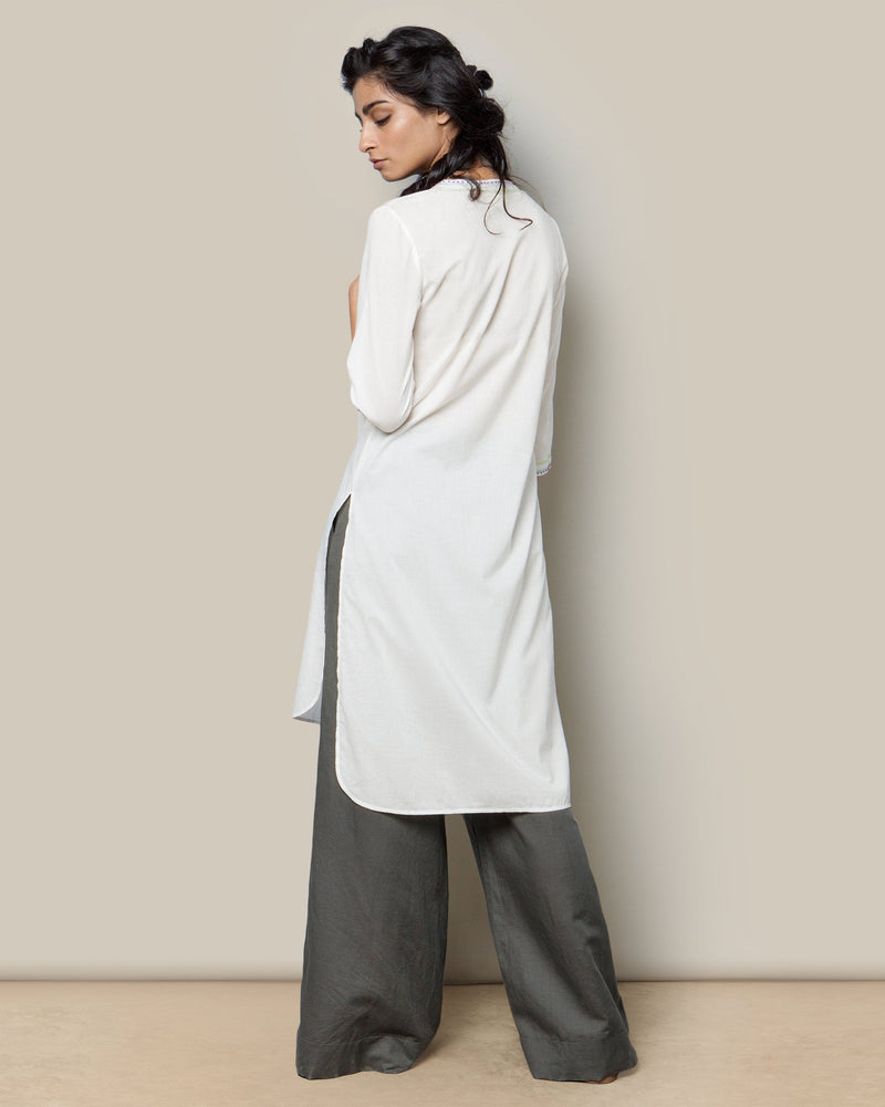 Embroidered Kurta - Ivory