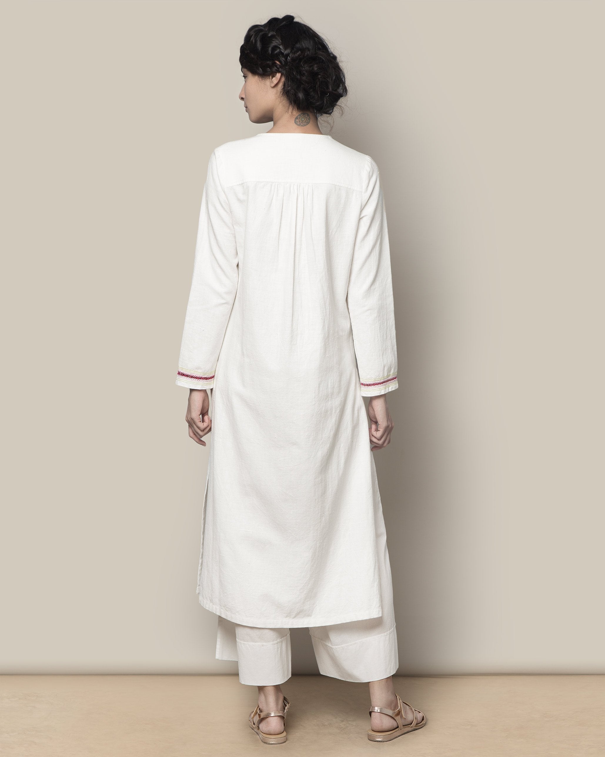 Embroidered Kurta - Ivory