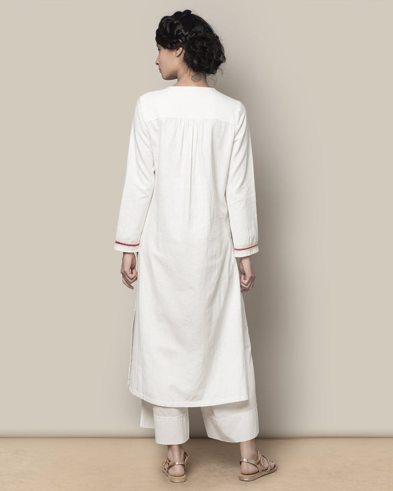 Embroidered Kurta - Ivory