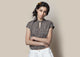 Kimono Top - Grey & White Polka