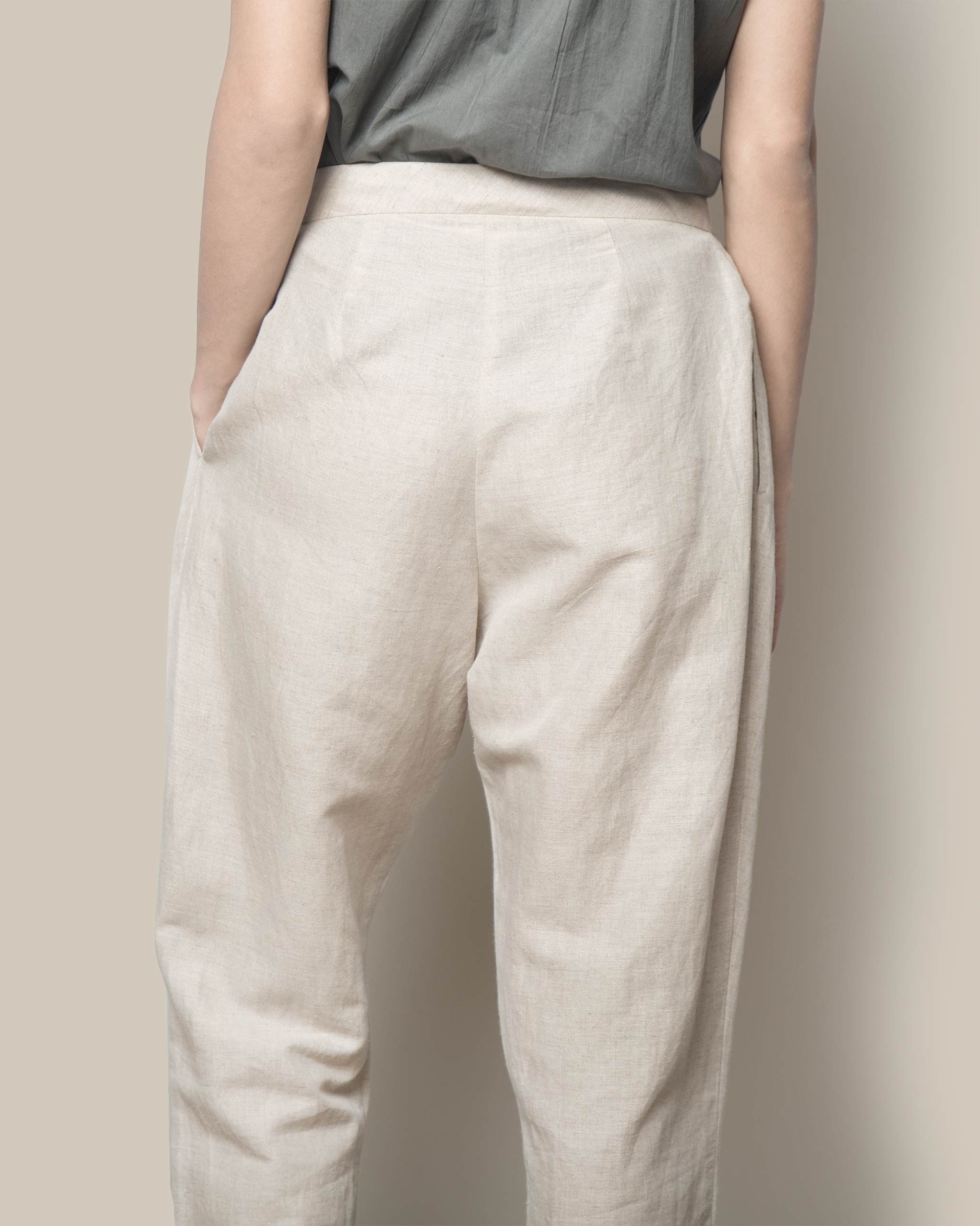 Overlap Trousers - Natural