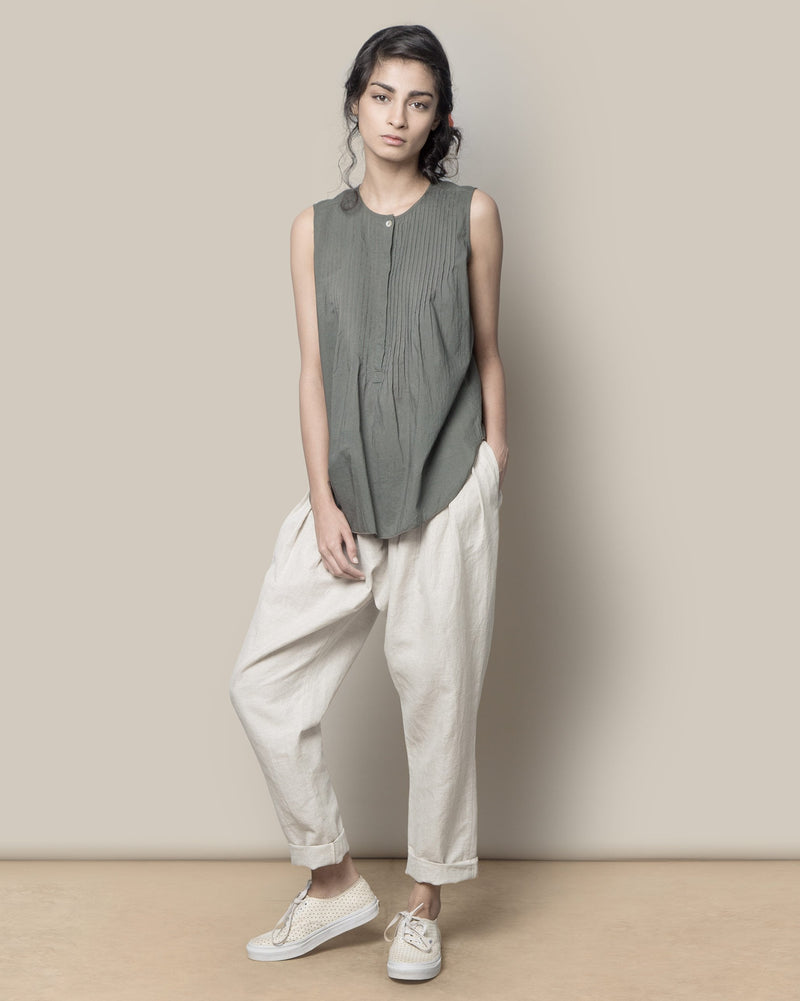 Overlap Trousers - Natural