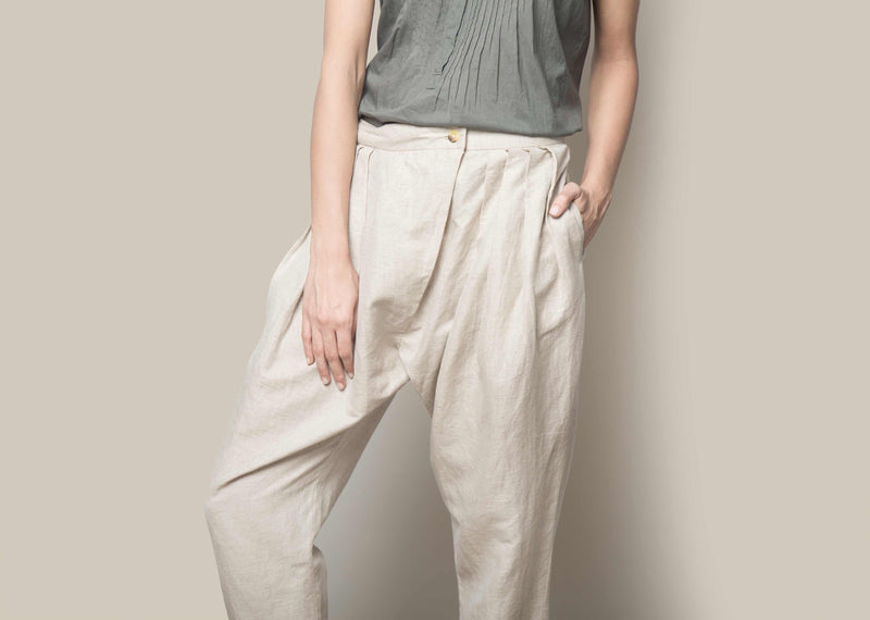Overlap Trousers - Natural