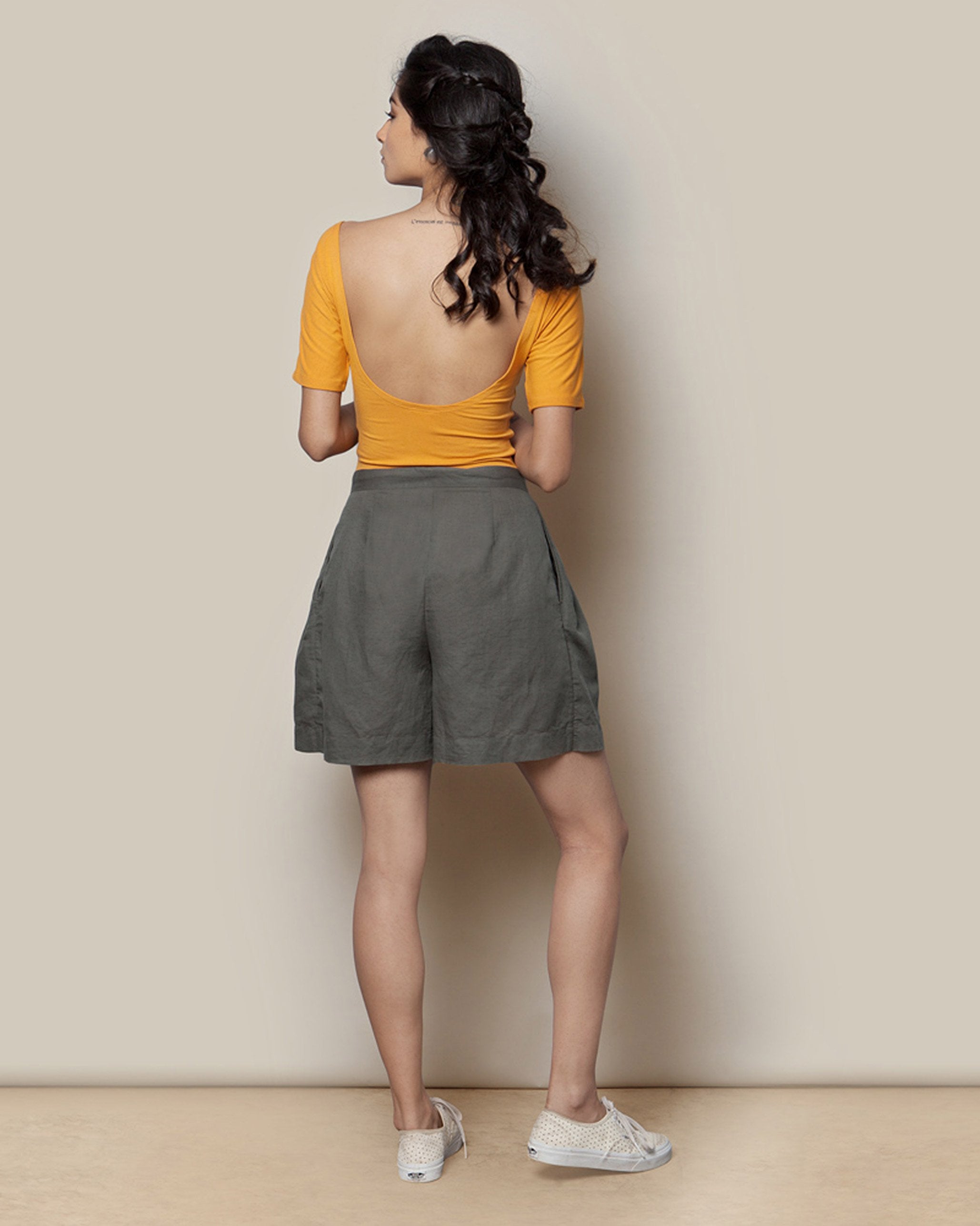 Linen Shorts - Charcoal