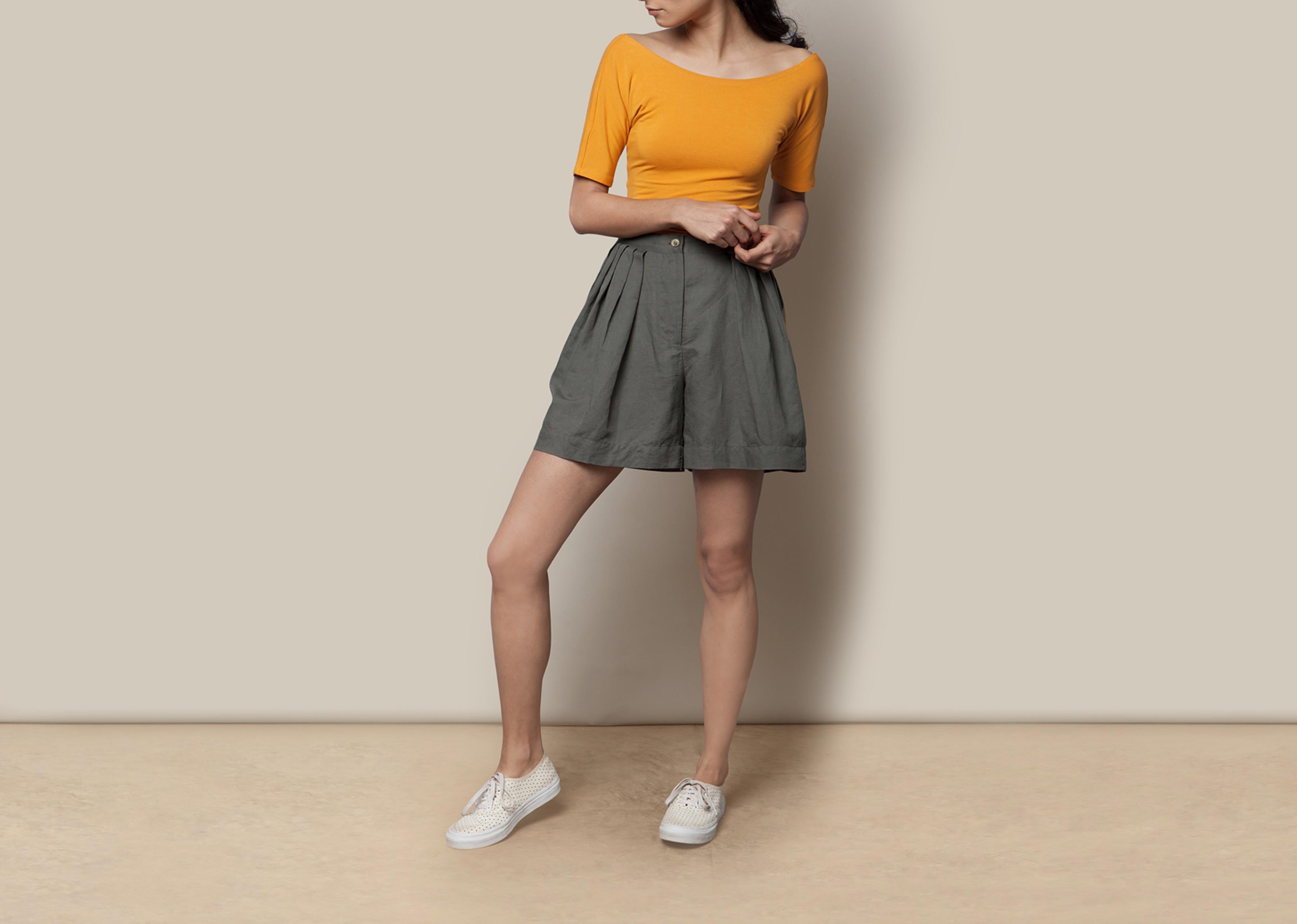 Linen Shorts - Charcoal