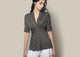 Gathered Jersey Top - Charcoal