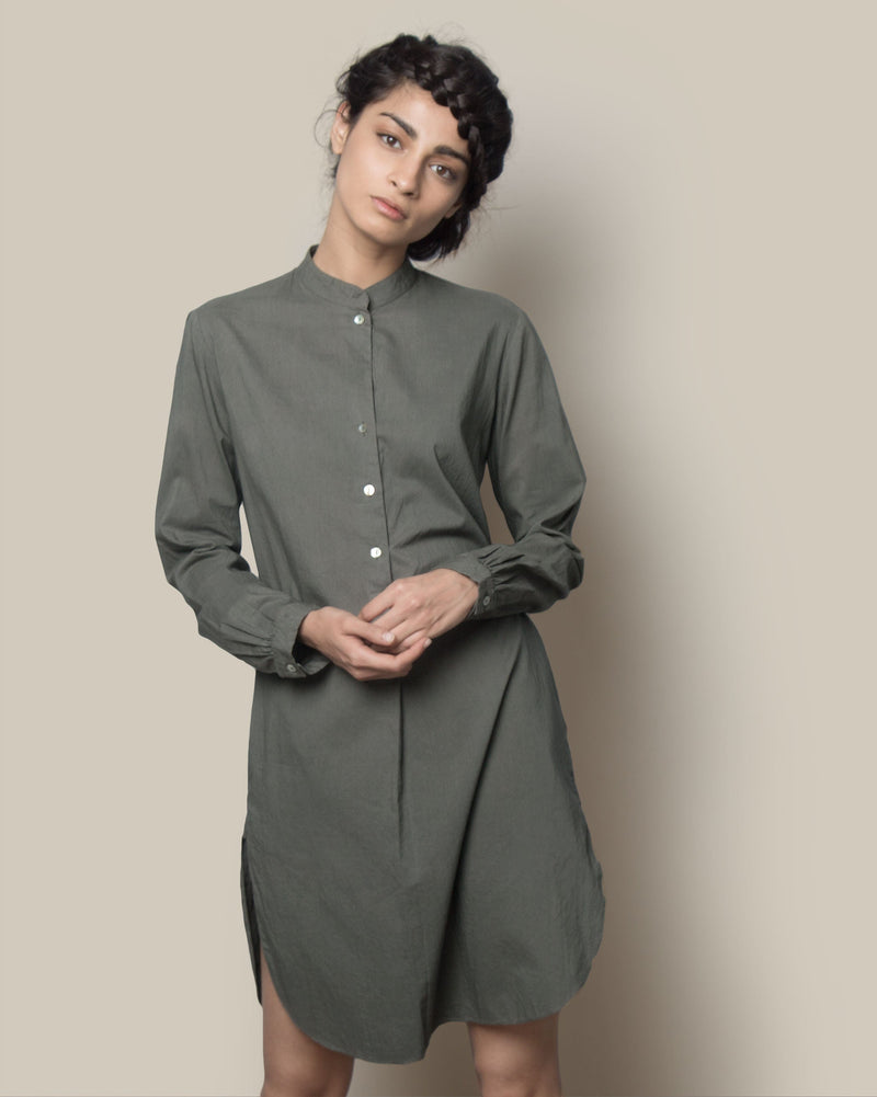 Basic Mid-length Kurta - Charcoal