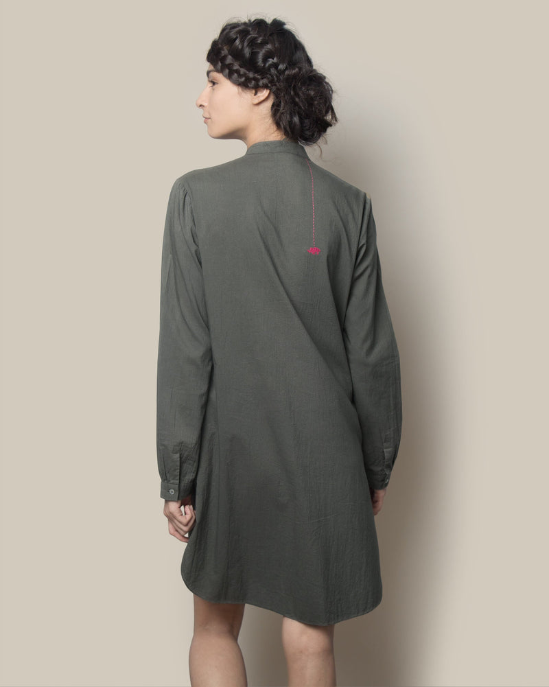 Basic Mid-length Kurta - Charcoal
