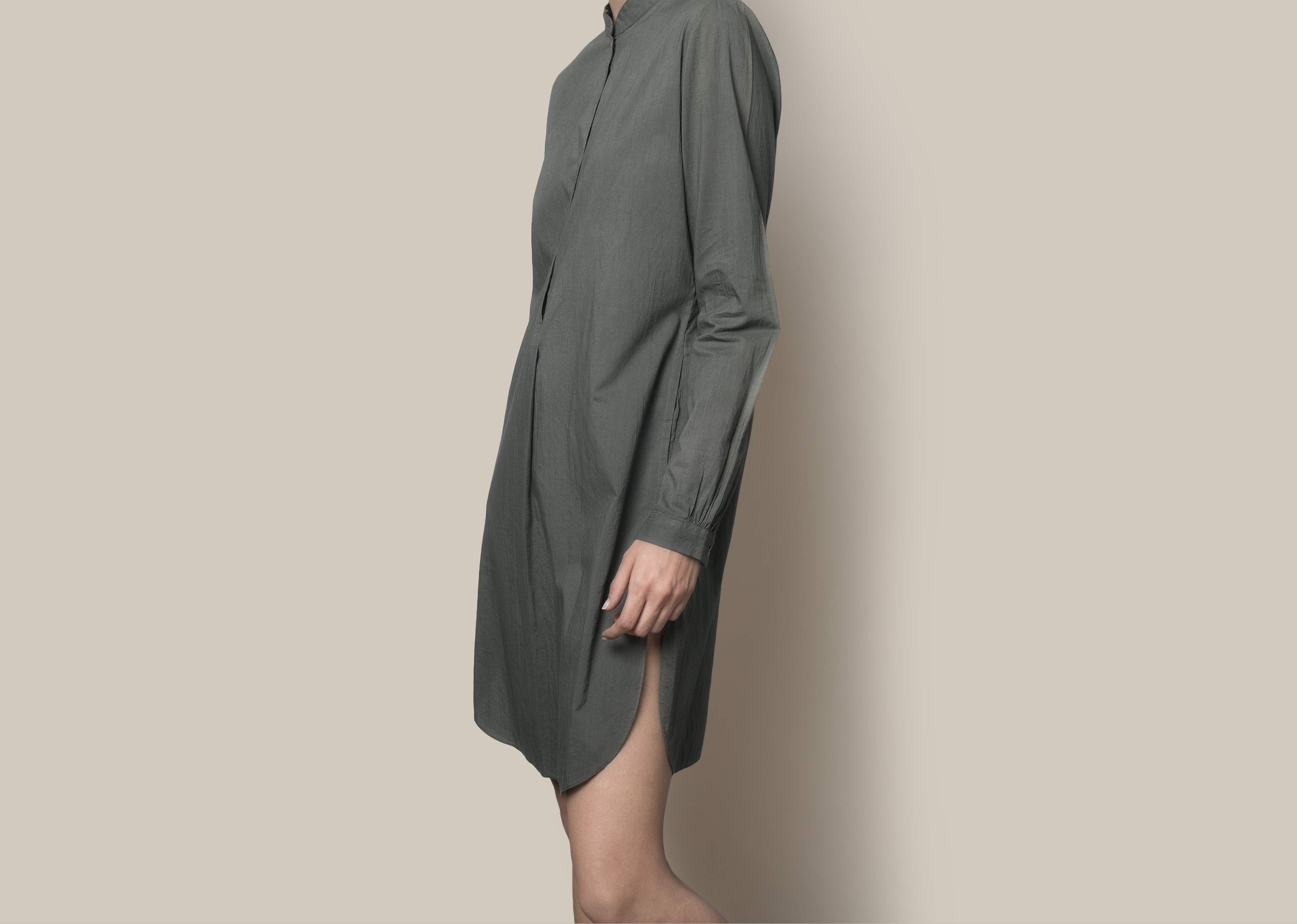 Basic Mid-length Kurta - Charcoal