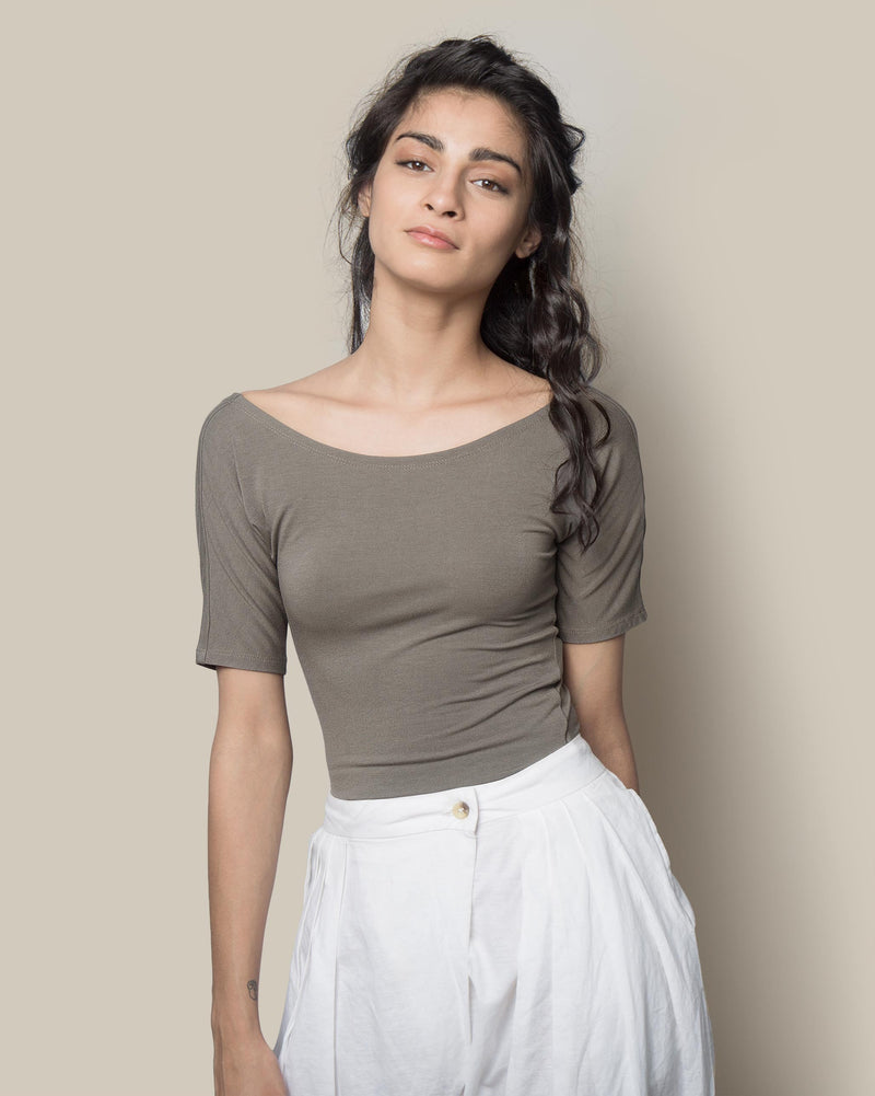 Ballerina Crop Top - Charcoal