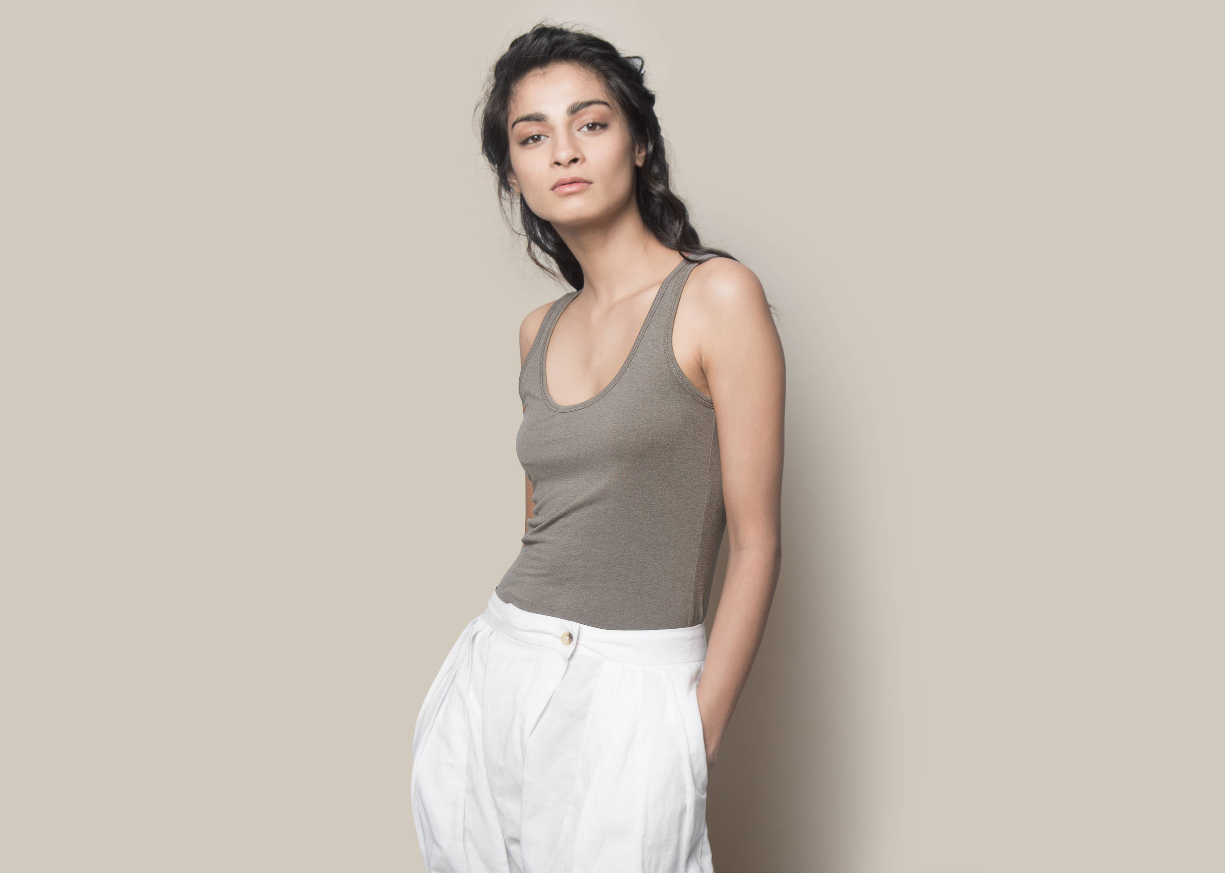Long Tank Top - Charcoal