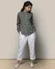 Mandarin Collar Top - Charcoal