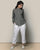 Mandarin Collar Top - Charcoal