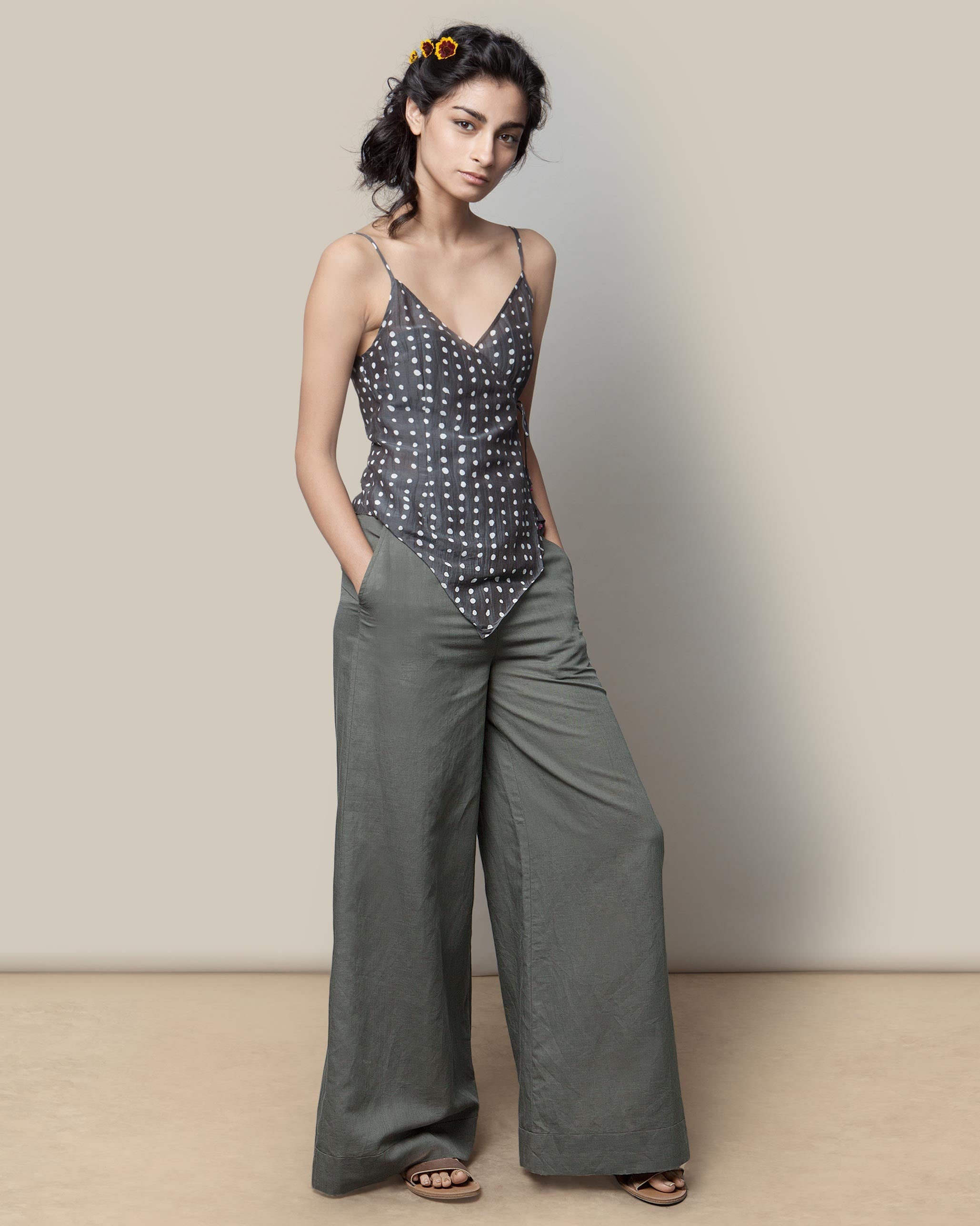 Polka Wrap Top