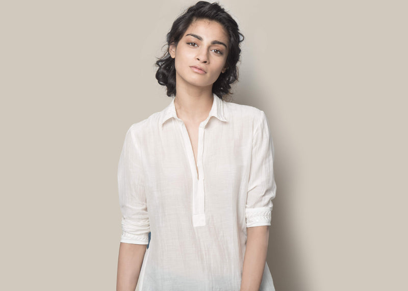 Cotton Silk Shirt - Ivory