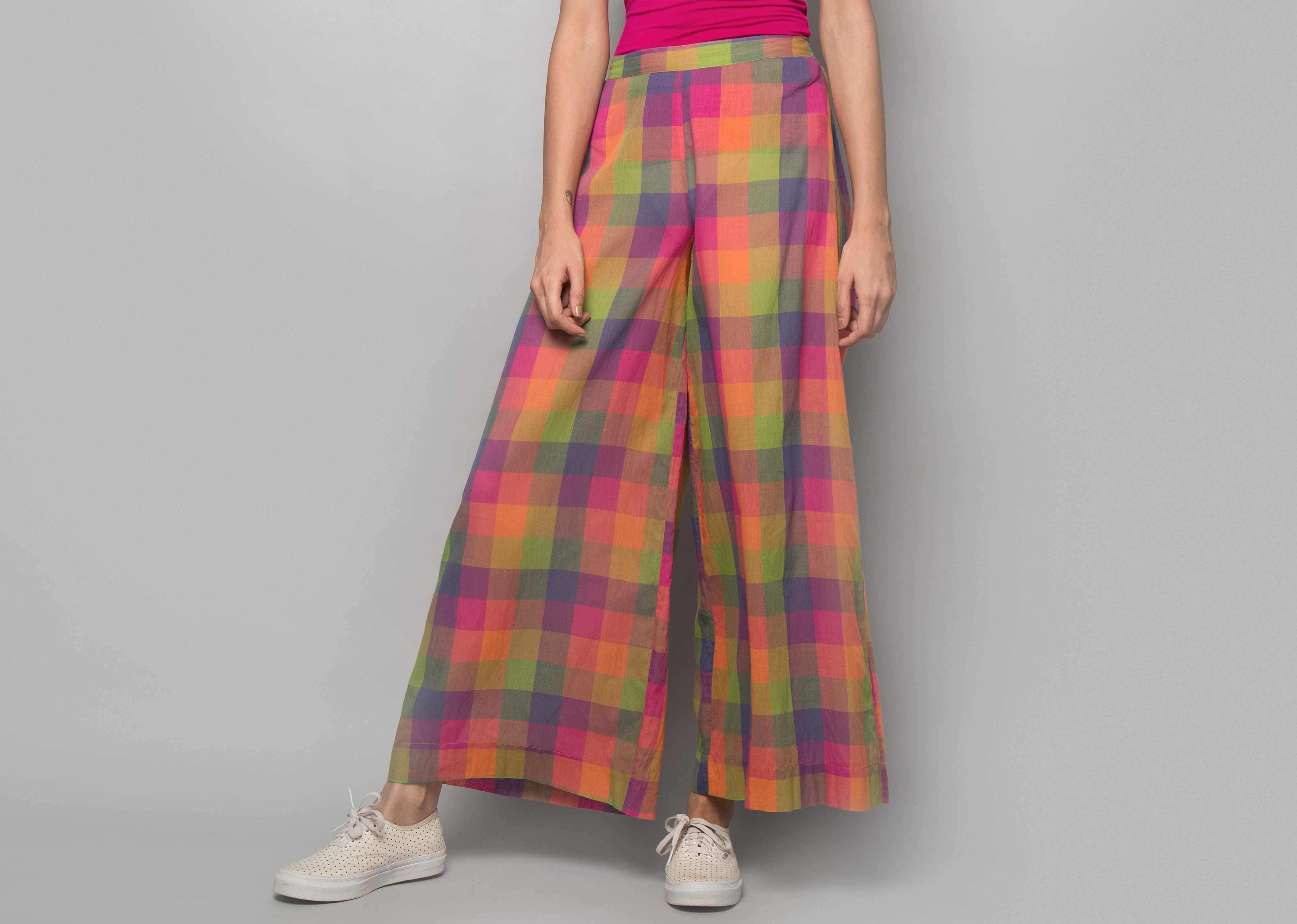 Cotton Trousers - Multi Check