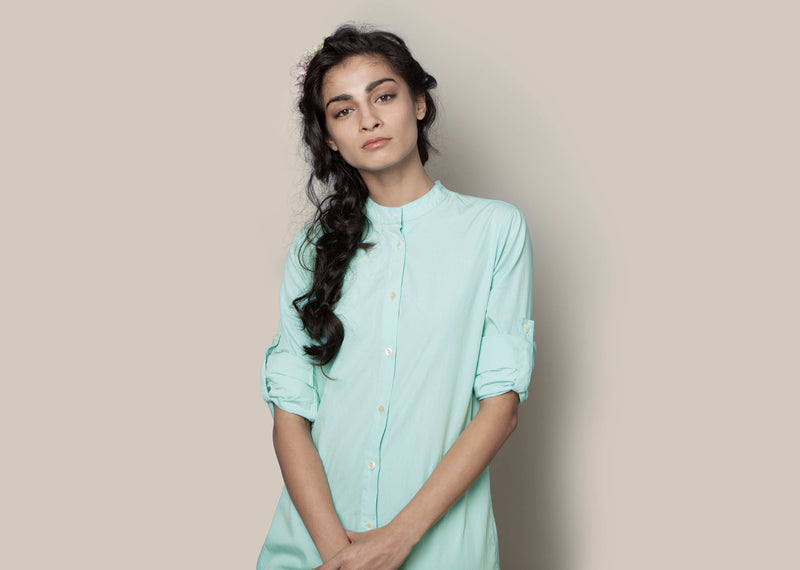 Button-down Tunic - Aqua