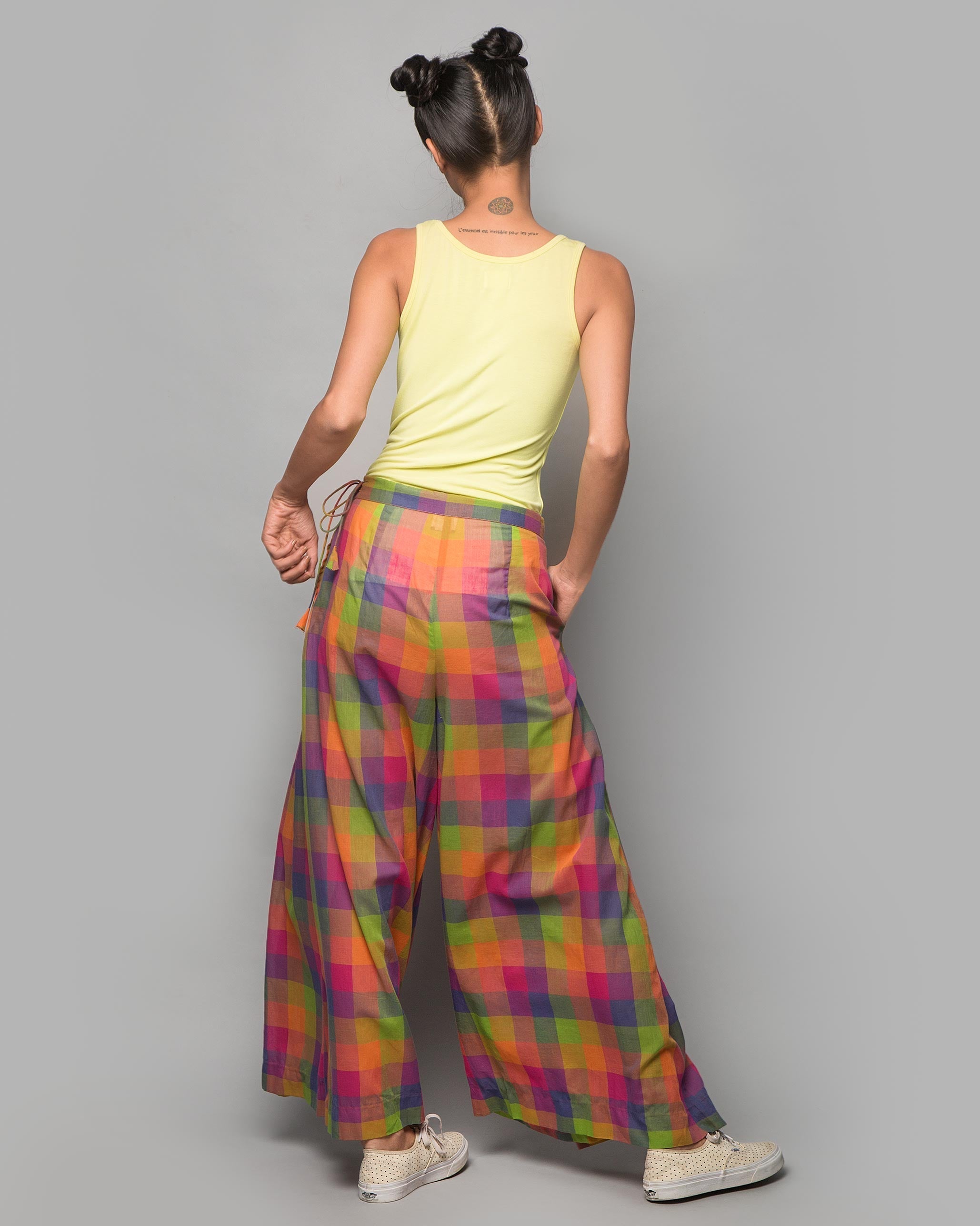 Pleated Trousers - Multi Check