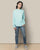 Mandarin Collar Top - Aqua