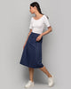 Linen Cotton Skirt - Indigo