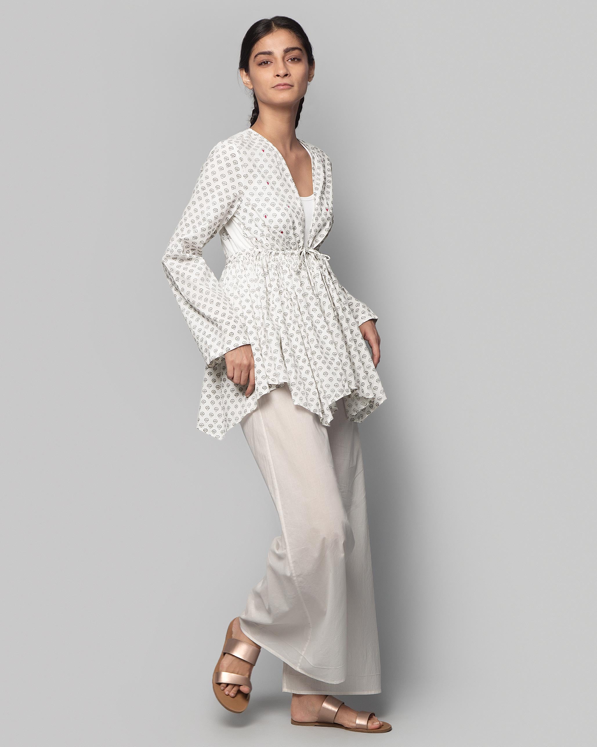 Dove Short Block-printed Overlay