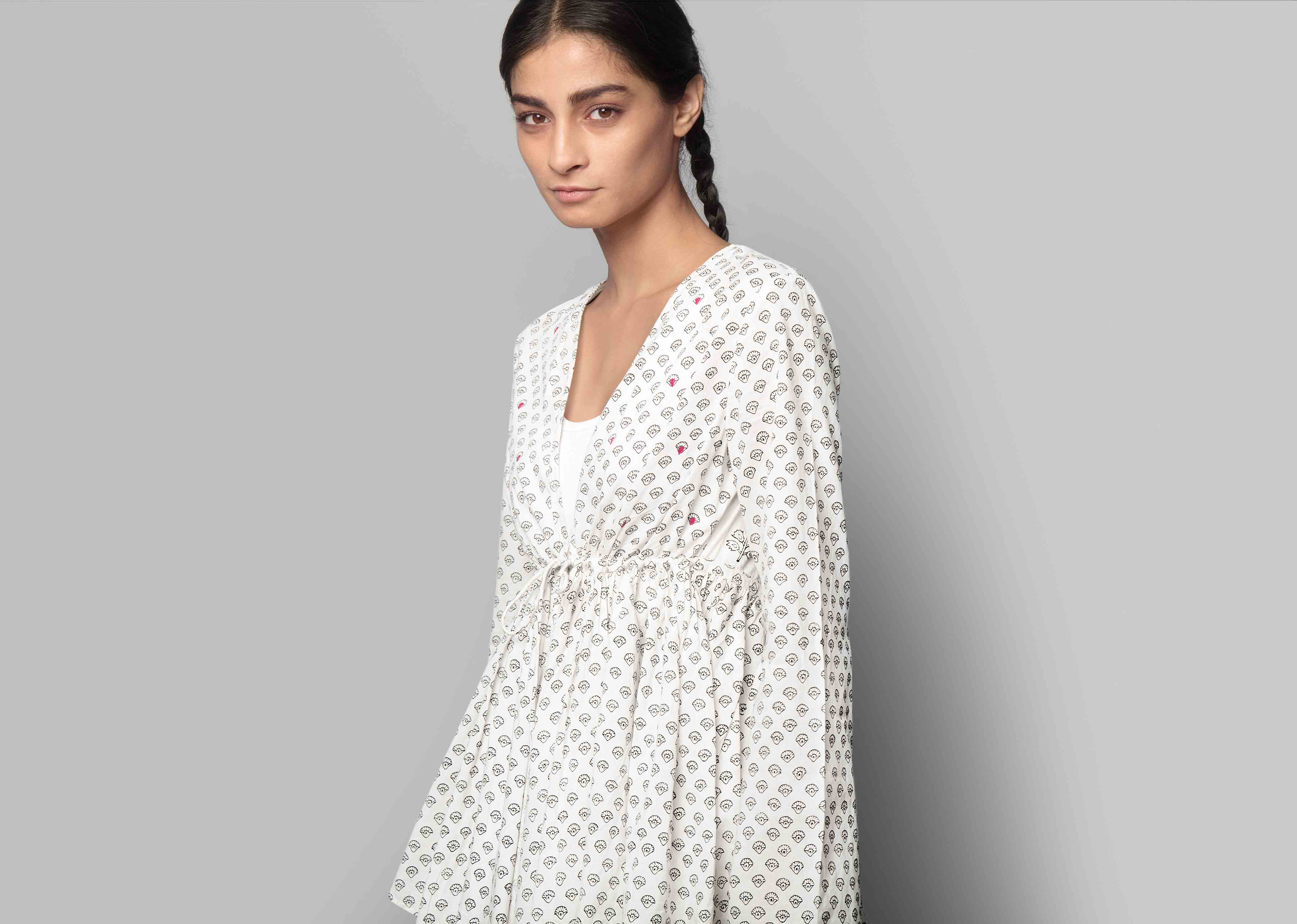Dove Short Block-printed Overlay