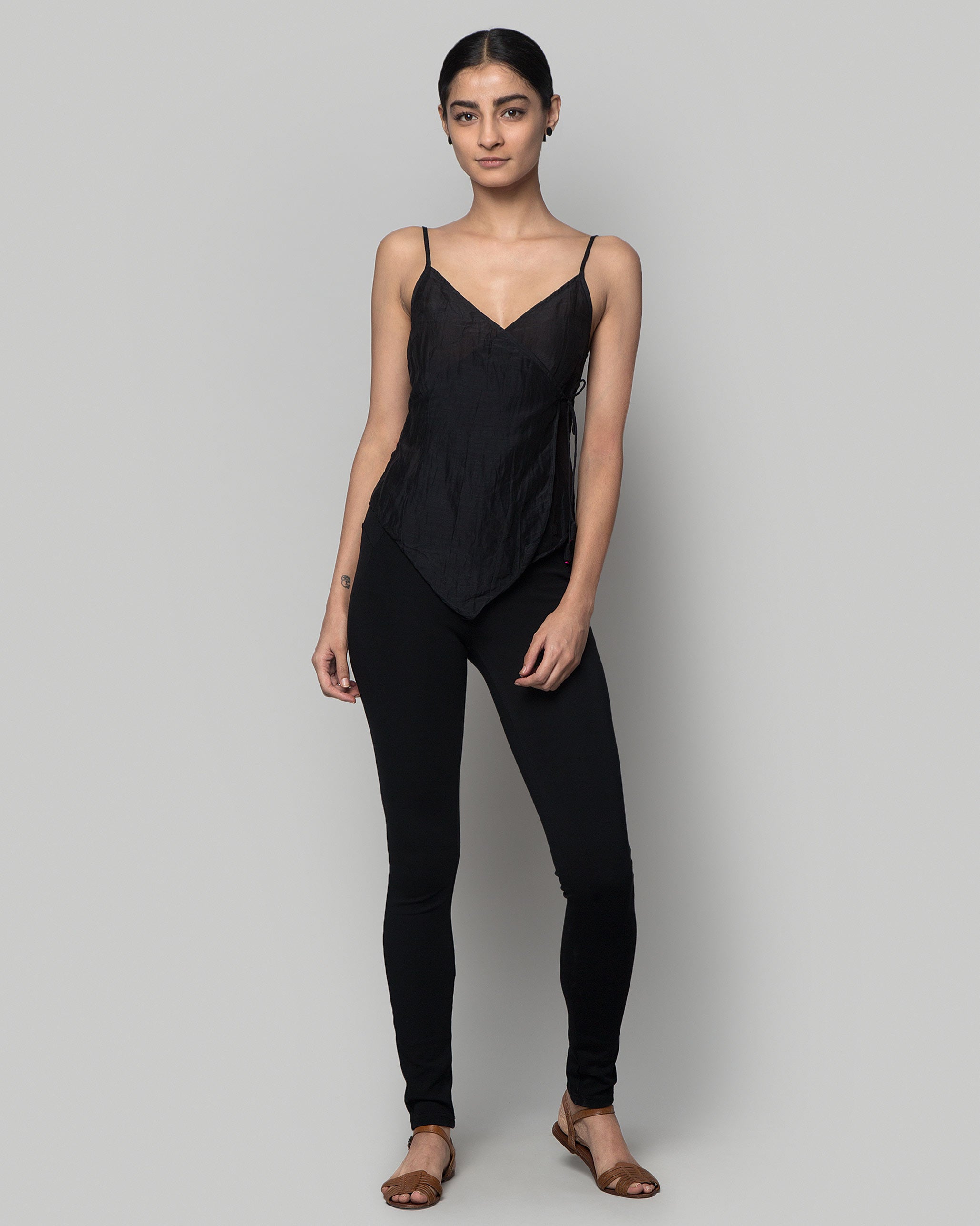Cotton Silk Wrap Top