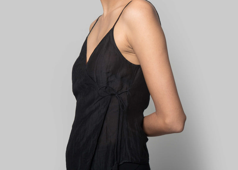 Cotton Silk Wrap Top