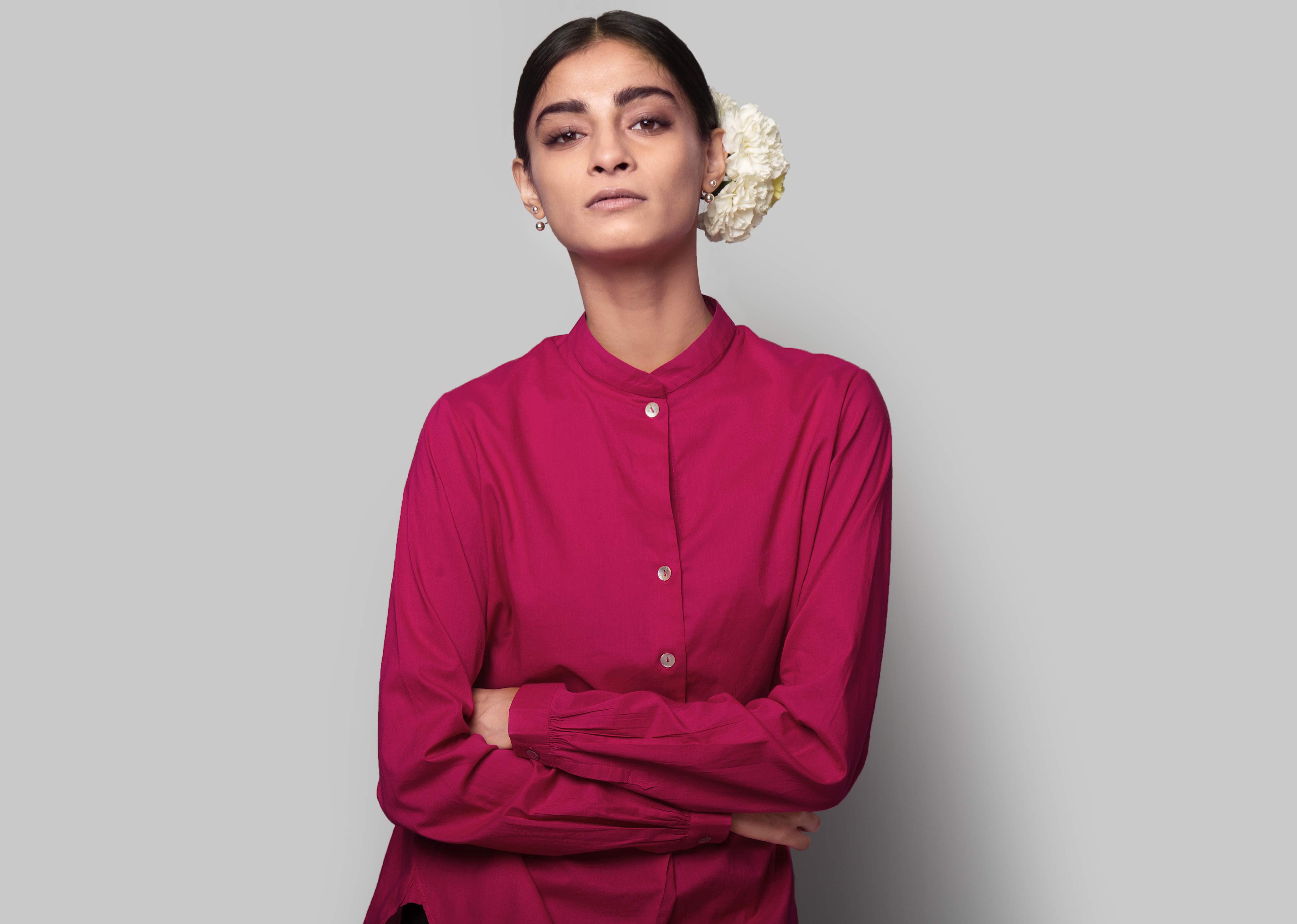 Adri Mandarin Top - Berry