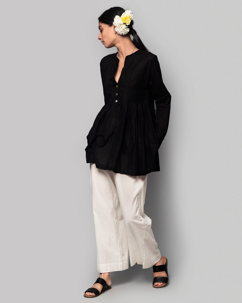Ambar Peasant Blouse - Black
