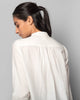 Adri Cotton Silk Mandarin Top - Ivory