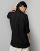 Adri Cotton Silk Mandarin Top - Black