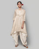 Mizar Chanderi Overlay - Ivory & Gold
