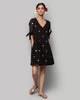 Naos Chanderi A-line Dress - Black & Gold