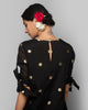 Naos Chanderi A-line Dress - Black & Gold