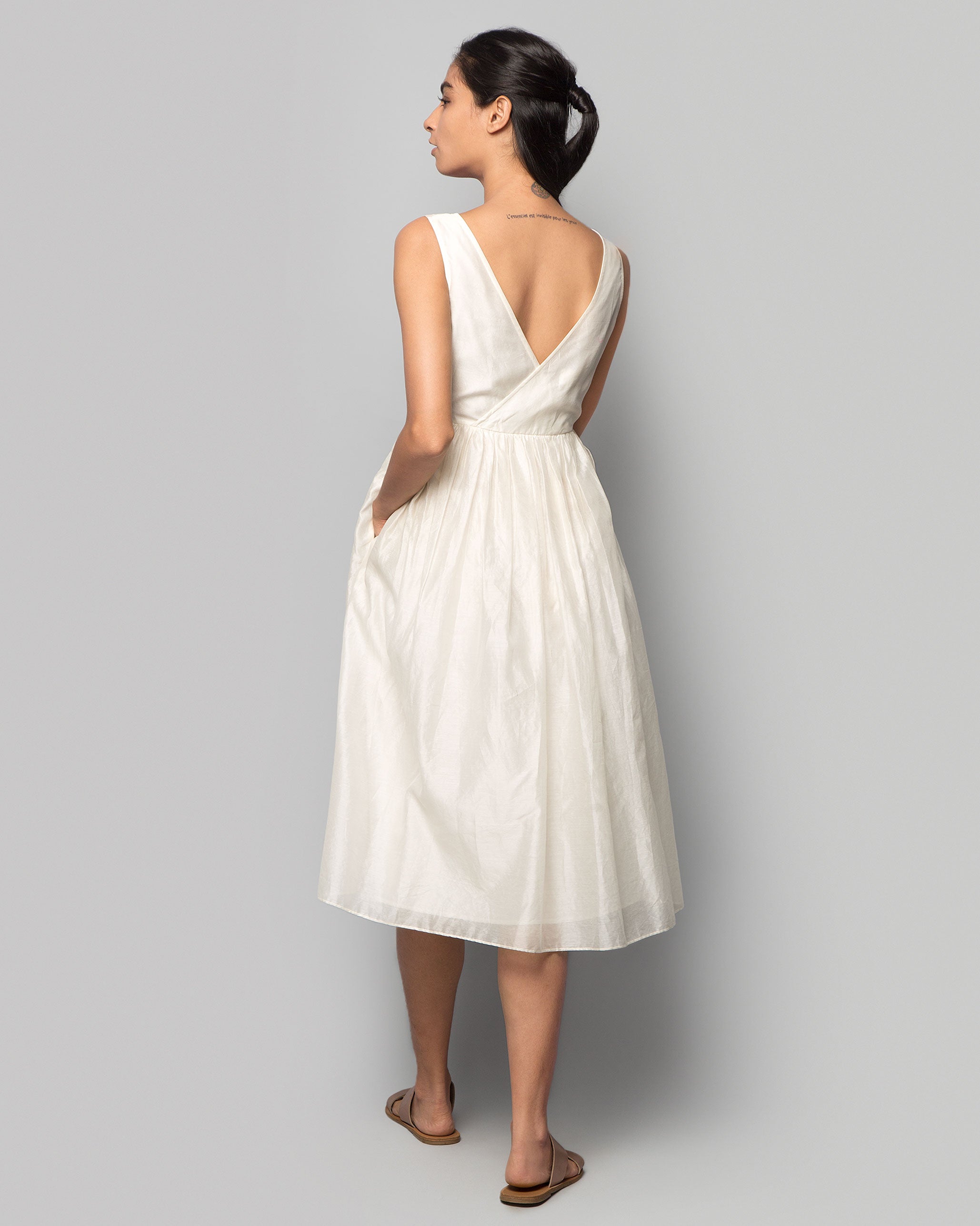 Ashwani Chanderi Dress - Ivory