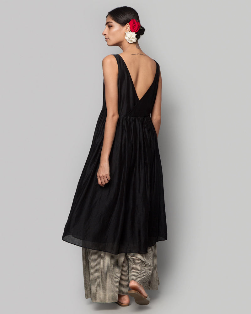 Ashwani Chanderi Dress - Black
